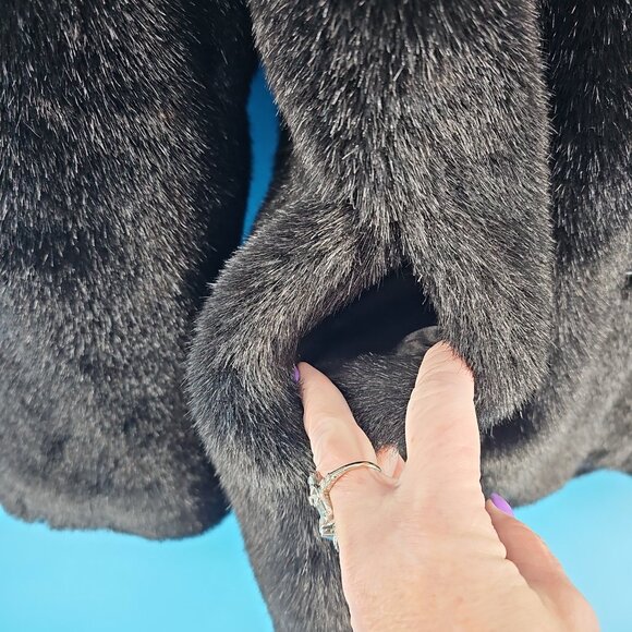 Pacific Rose Black Faux Fur Party Jacket – Size S - Channel old Hollywood Glam - Picture 5 of 13